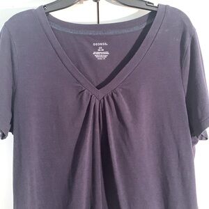 George Navy Blue Ruched Short Sleeve T-Shirt EUC